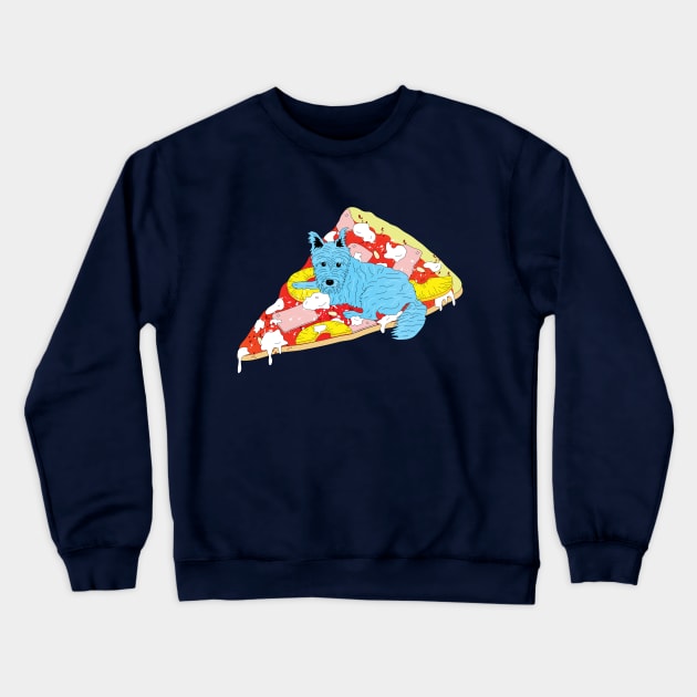 Pizza Dog Crewneck Sweatshirt by 319heads